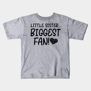 Little Sister Biggest Fan Volleyball Heart Team Gift graphic Kids T-Shirt